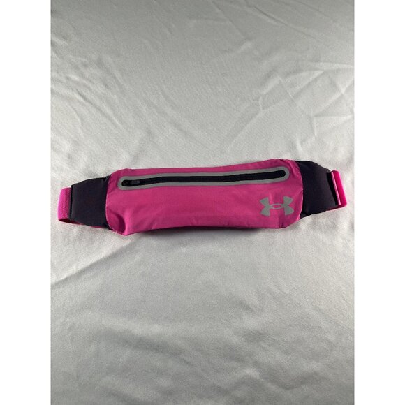 Under Armour SpeedPocket Running Belt Pink/Black Adjustable Zipper Pocket - Picture 1 of 5